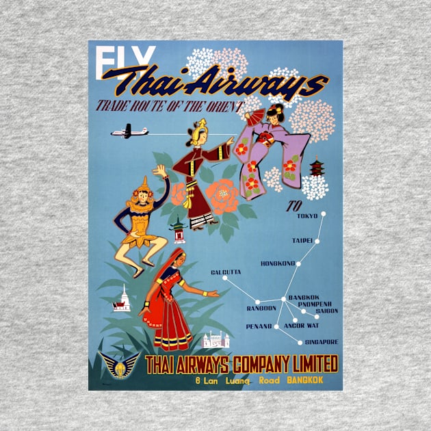 Vintage Travel Poster Thailand by vintagetreasure